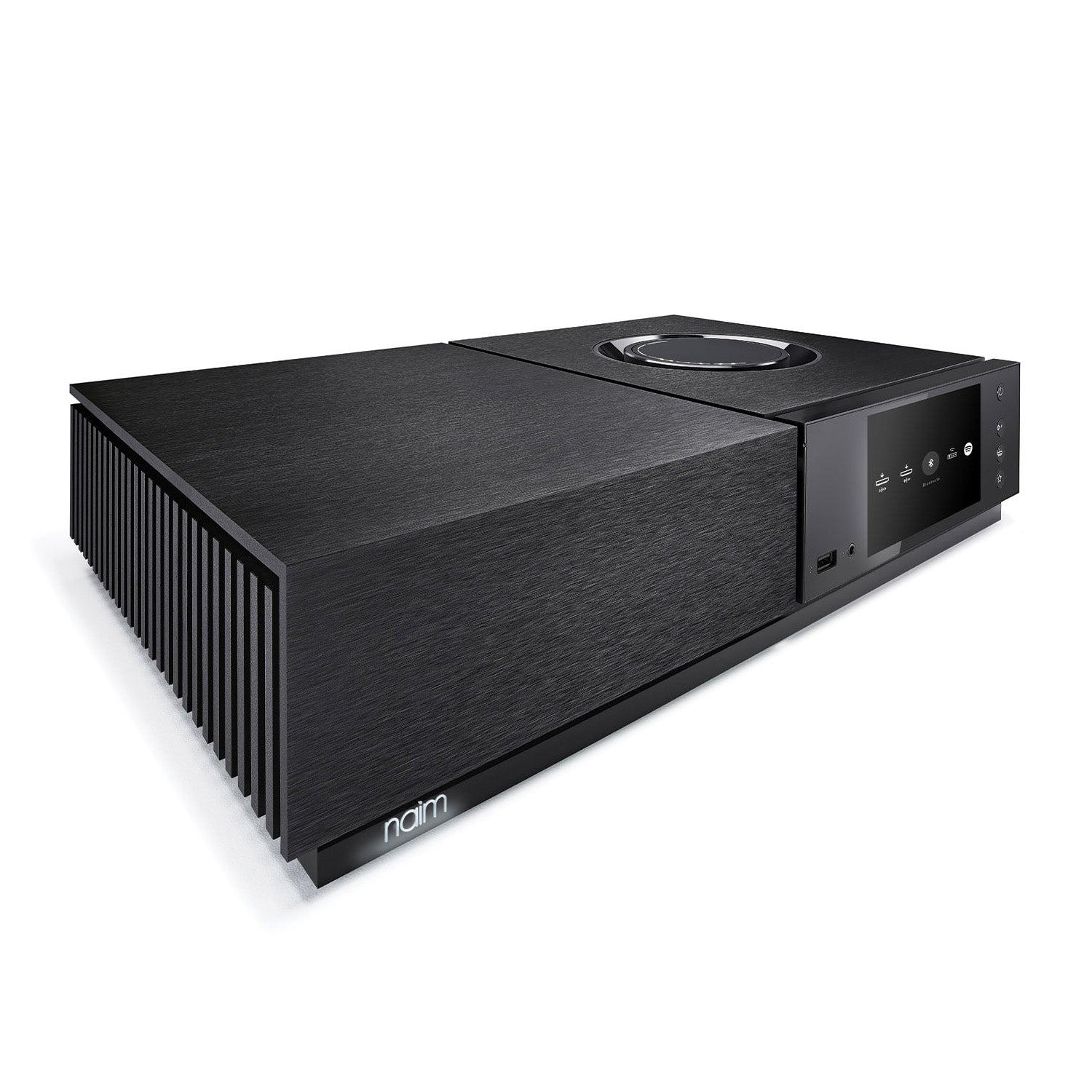 Angle view of Naim Uniti Nova Streaming Amplifier on white background