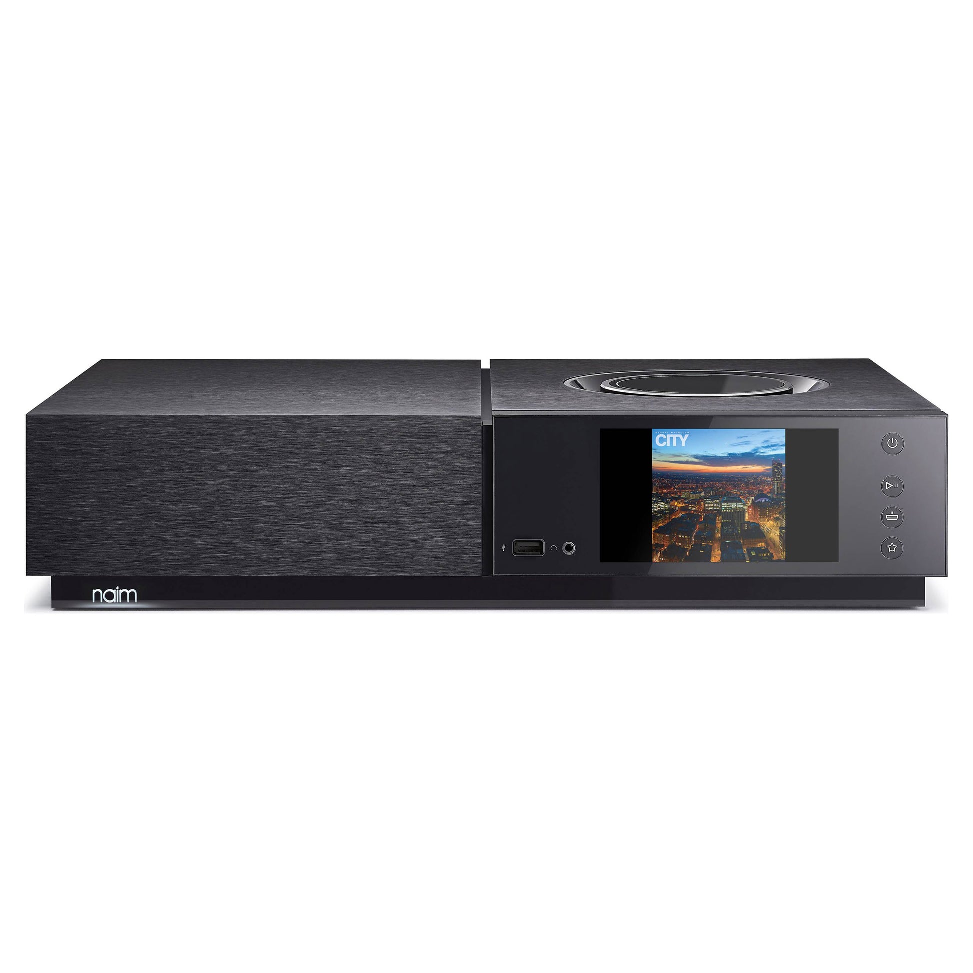 Front view of Naim Uniti Nova Streaming Amplifier on white background