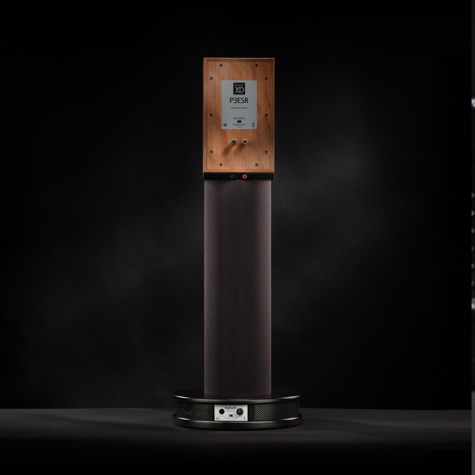 Harbeth Nelson Powered Subwoofer & Speaker Stand - Shown with Optional Harbeth P3ESR XD Speakers
