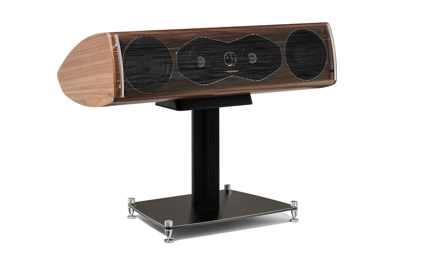 Sonus faber Olympica Nova Centre Stand - Shown with Olympica Nova Centre II Walnut (available separately).