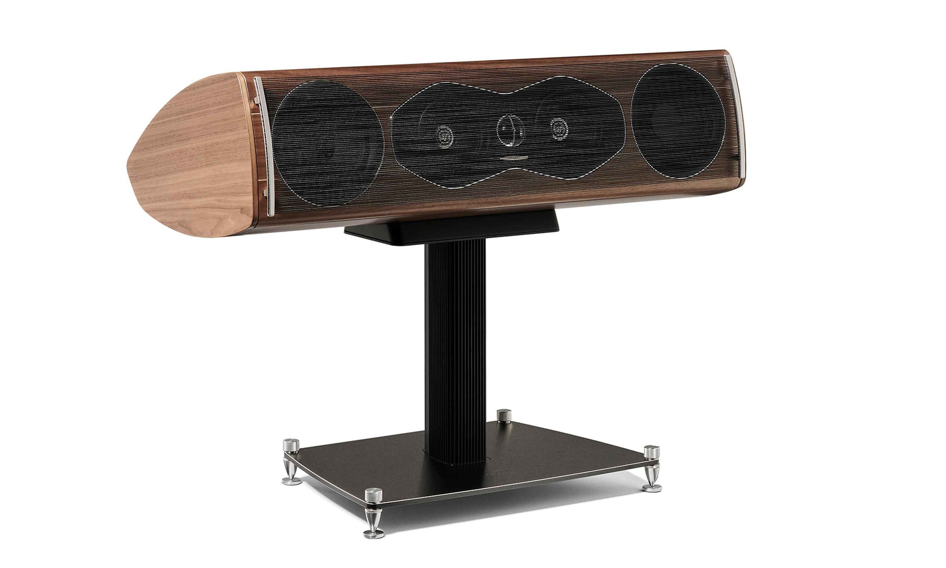 Sonus faber Olympica Nova Centre Stand - Shown with Olympica Nova Centre II Walnut (available separately).