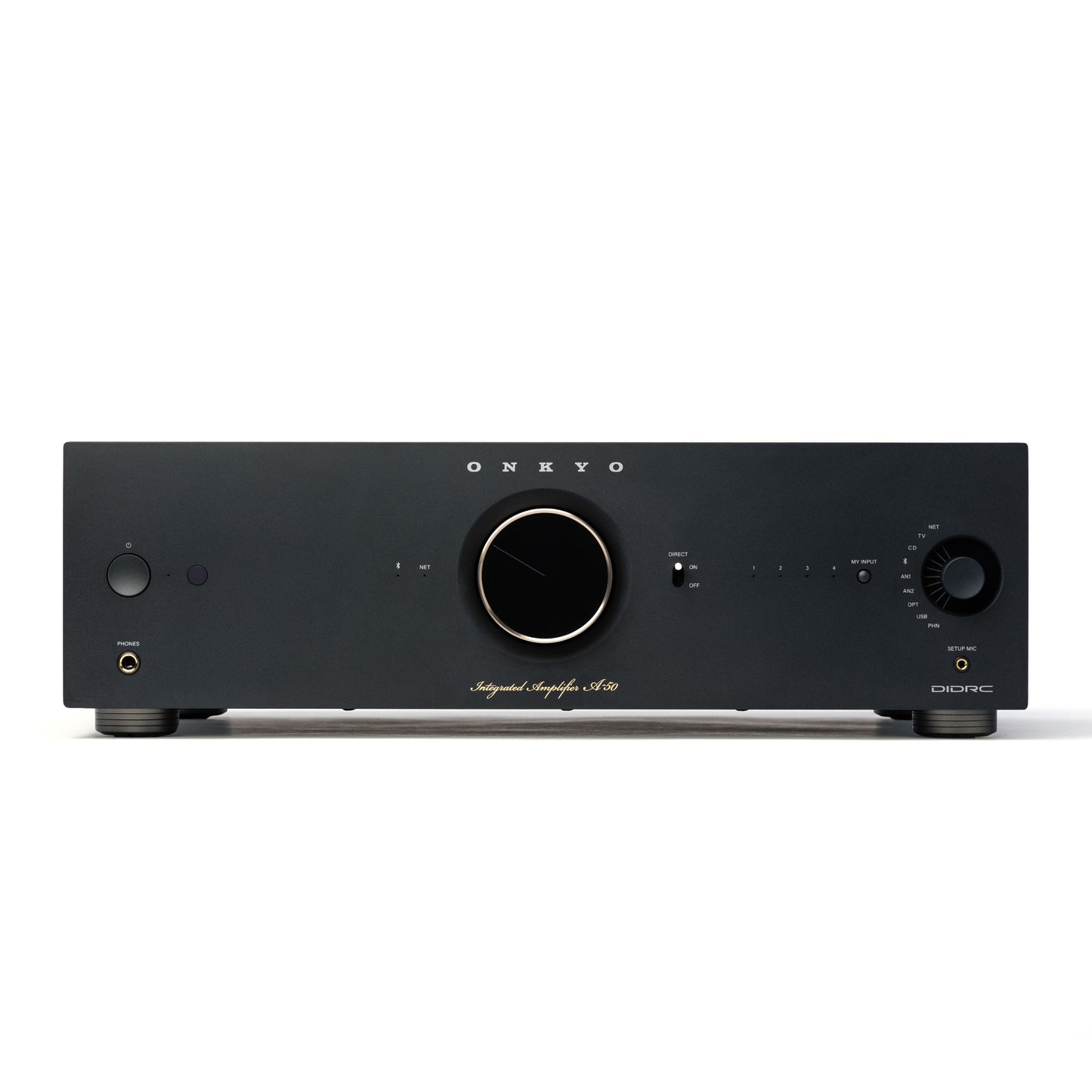 Black Onkyo A-50 Network Integrated Amplifieron white background