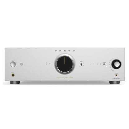 Front view of silver Onkyo A-50 Network Integrated Amplifier