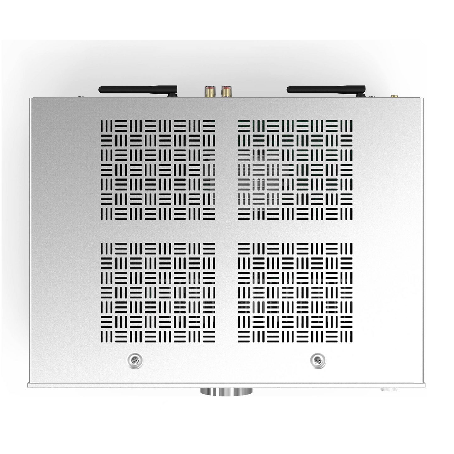 Top of silver Onkyo A-50 Network Integrated Amplifier