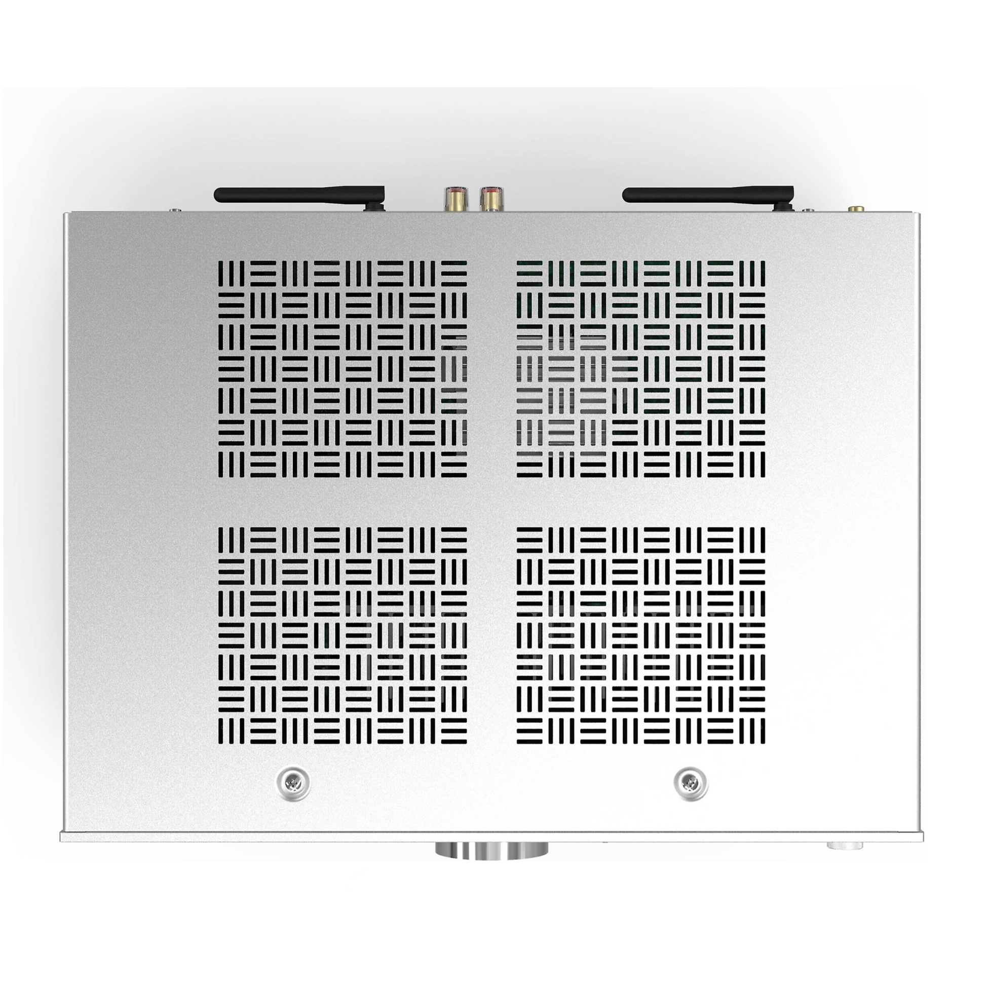 Top of silver Onkyo A-50 Network Integrated Amplifier