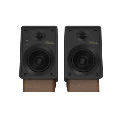 Front of black Onkyo GX-10DB Powered Monitors