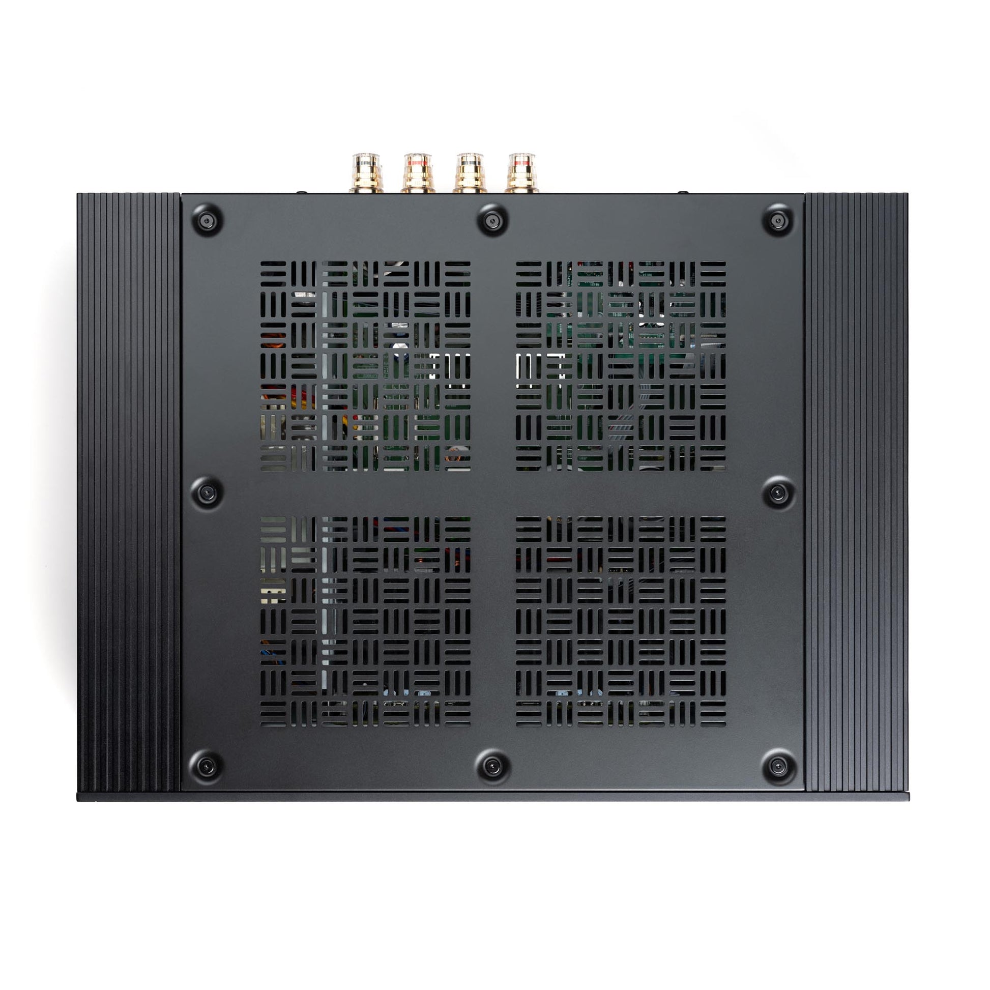 Top of Black Onkyo M-80 Power Amplifier