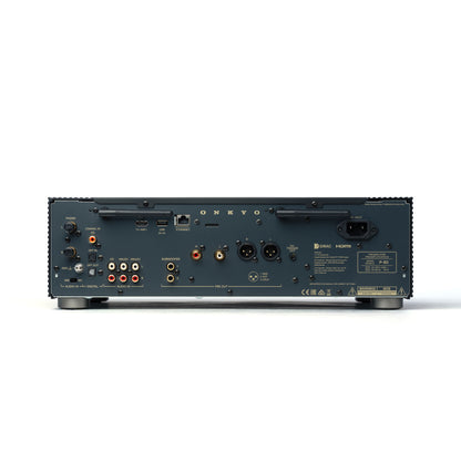 Back panel of black Onkyo P-80 Network Preamplifier