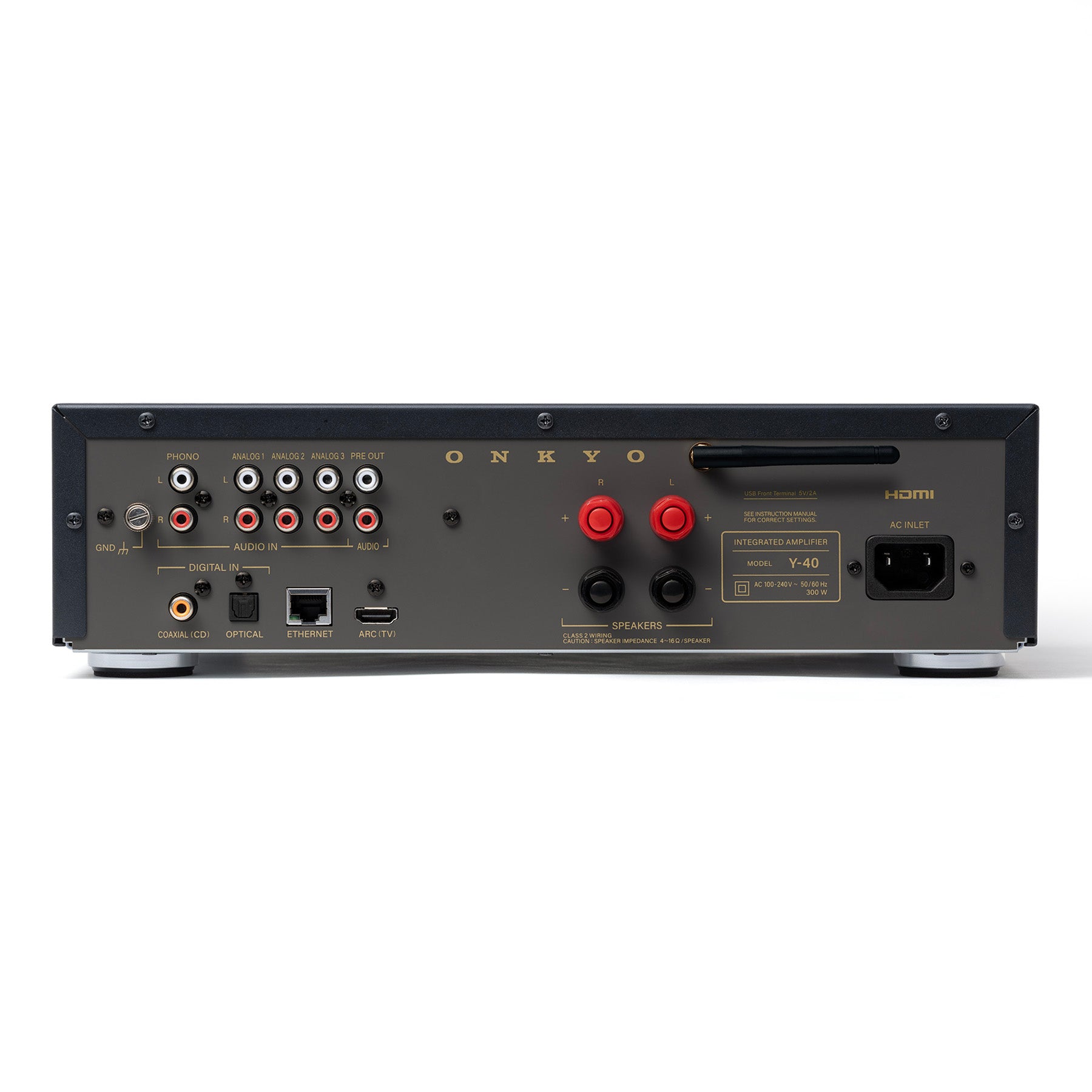 Back view of Onkyo Muse Y-40 Network Integrated Amplifier