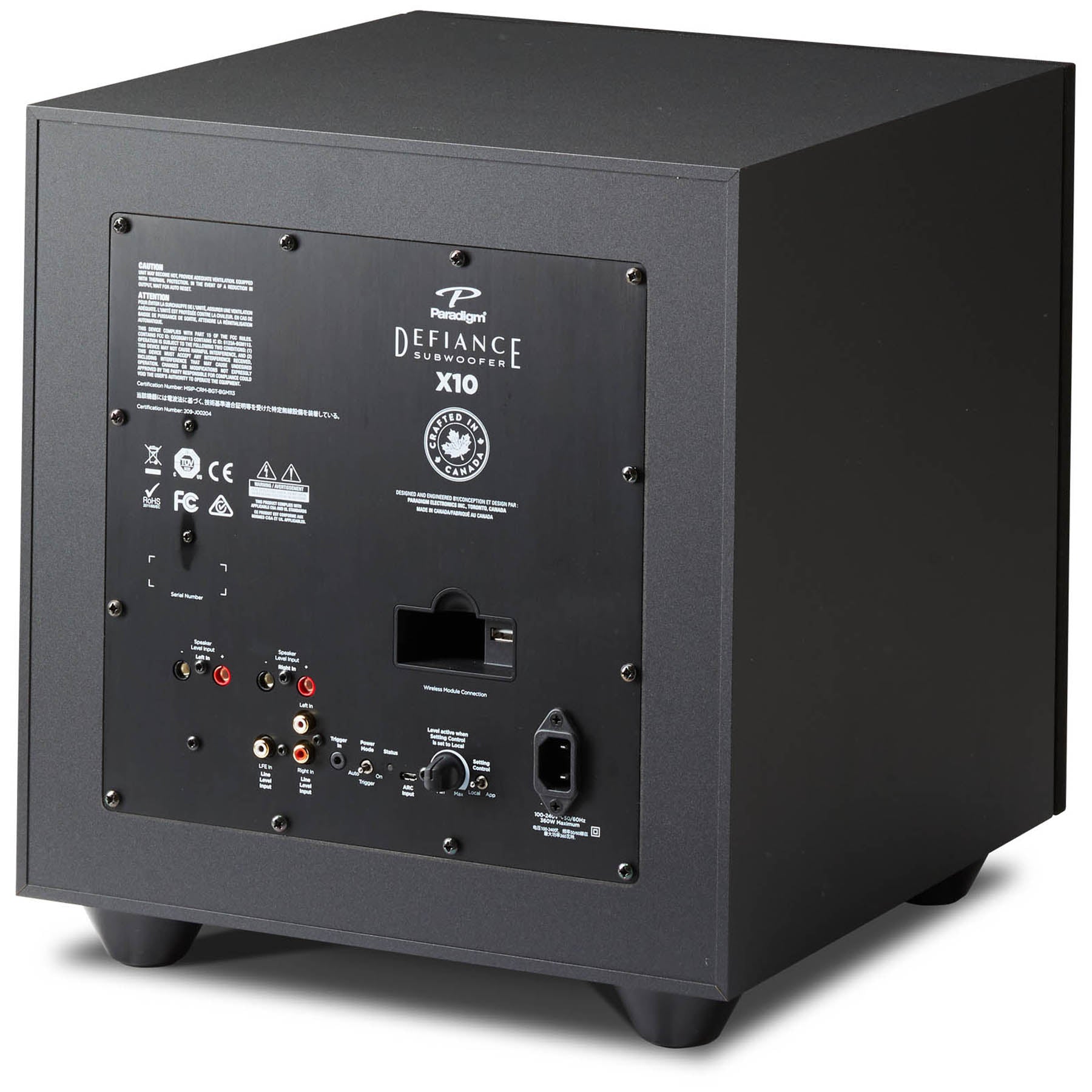 Rear Panel Connections & Control Panel On Defiance X10