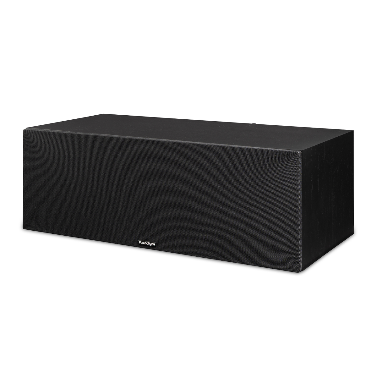 Black Paradigm Premier 520LCR Speaker with grille on white background