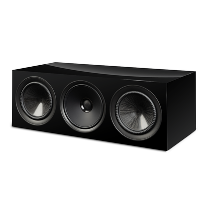 Black Paradigm Premier 520LCR Speaker with no grille on white background