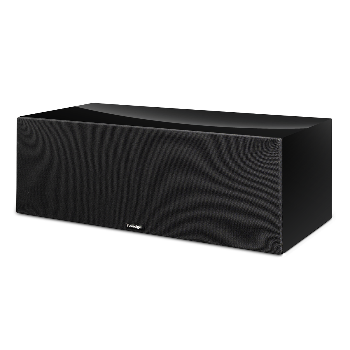 Black Paradigm Premier 520LCR Speaker with grille on white background