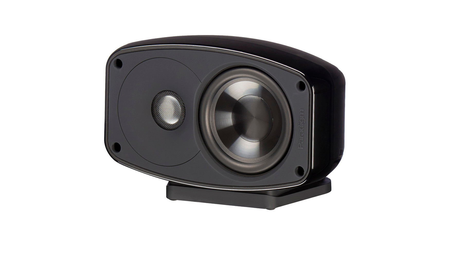 Paradigm Cinema 100 3.0 On Wall / Satellite Speakers - Front view with grille off.