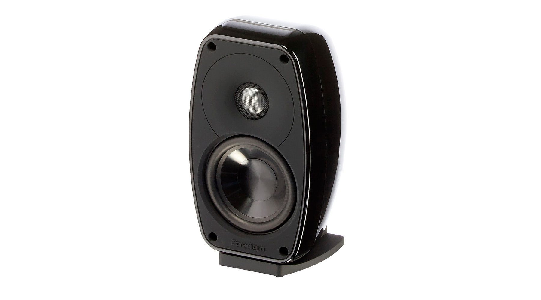 Paradigm Cinema 100 2.0 On Wall / Satellite Speakers - Front view with grille off.