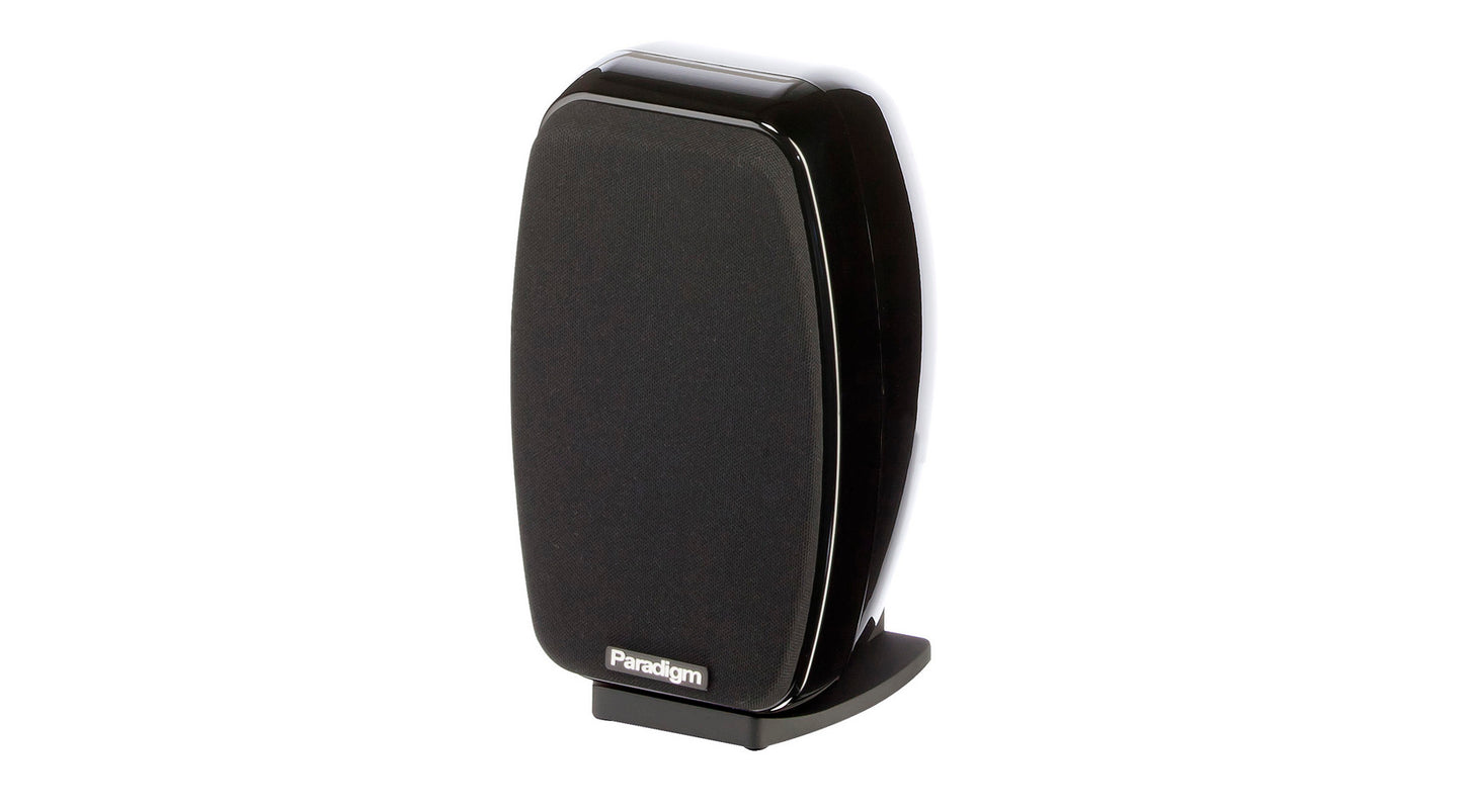 Paradigm Cinema 100 2.0 On Wall / Satellite Speakers - Front view with grille on.