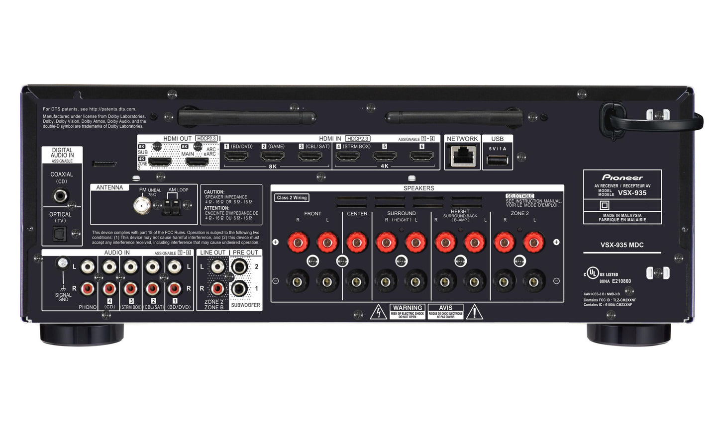 Pioneer VSX-935 7.2 Channel 8K AV Receiver