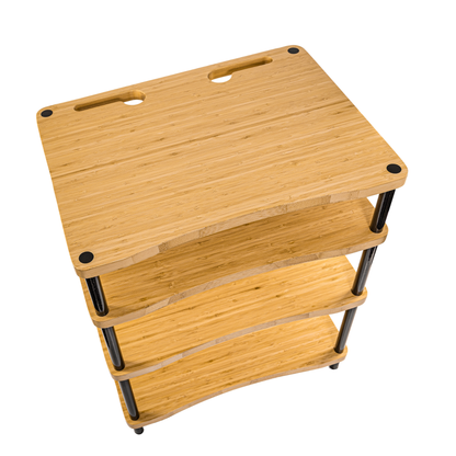 Top view of PlenQ Bamboo 4 Hi-Fi Rack on white background