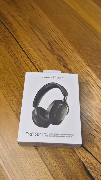 Black Bowers & Wilkins PX8 S2 unboxing video.