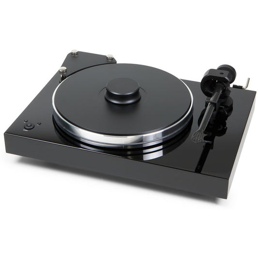 Angle view of Pro-Ject Xtension 9 Evolution Turntable in Piano Black