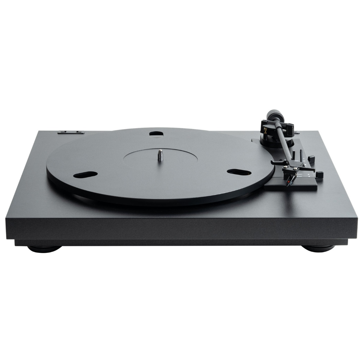 Black Pro-Ject A1.2 Automat Turntable on a white background