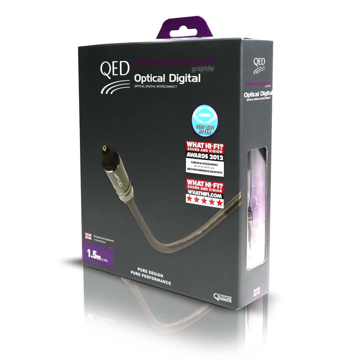 QED Performance Optical Toslink Cable In Box
