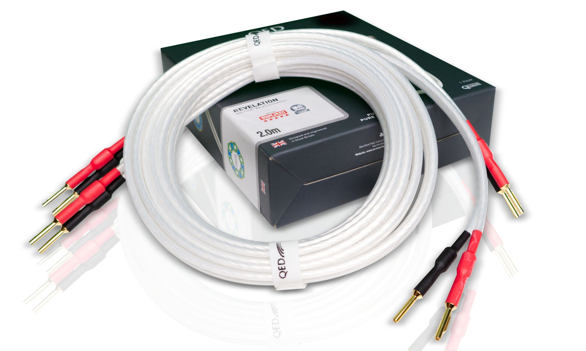 QED Revelation Speaker Cable - Includes pre-fitted QED Airloc Forté banana plugs