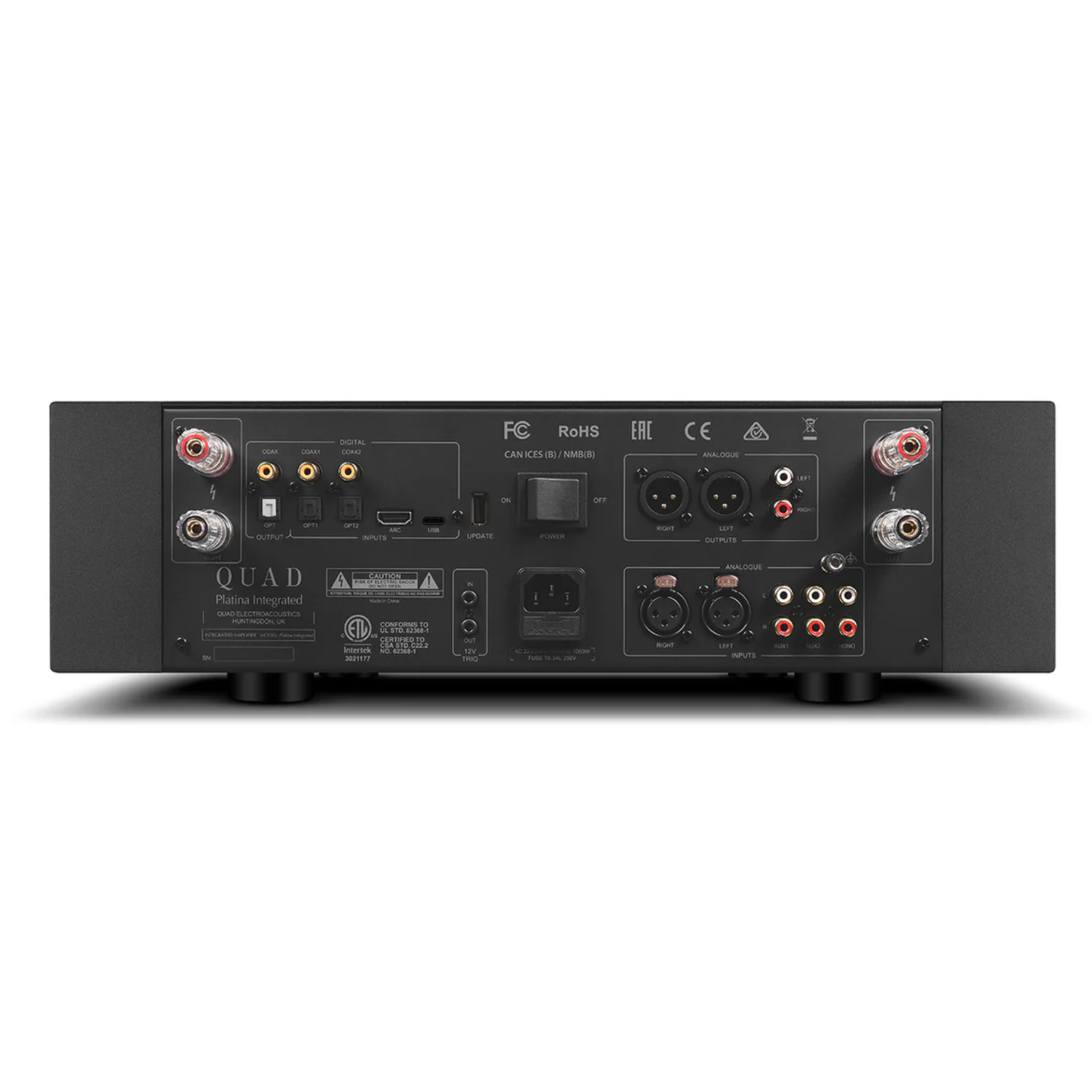Back view of Quad Platina Integrated Amplifier