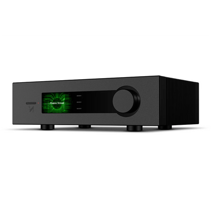 Black Quad Platina Stream with digital display on a white background