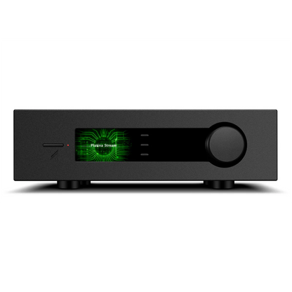 Black Quad Platina Stream with digital display on a white background