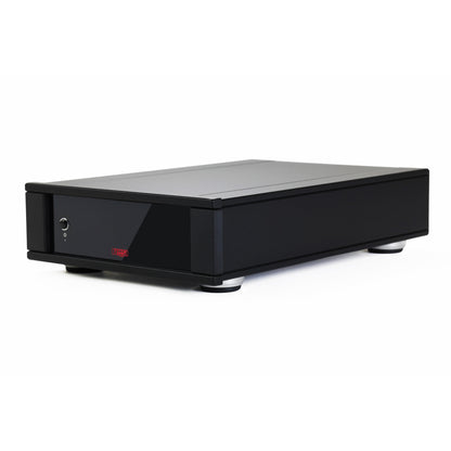 Angle view of Rega AOS MC Moving Coil Phono Stage on white background