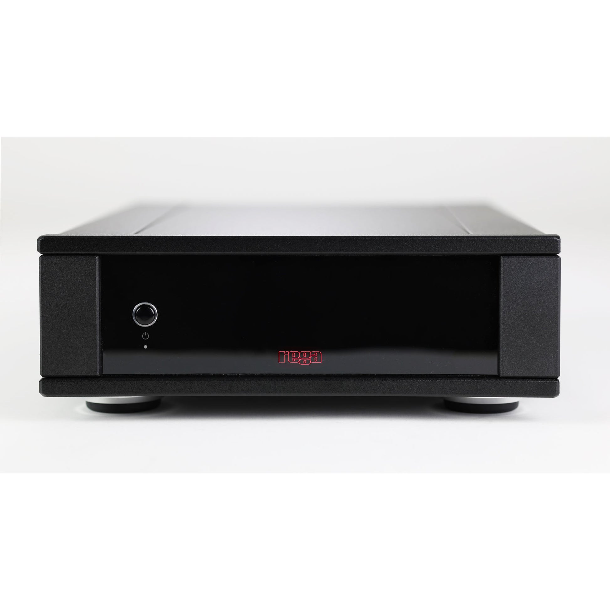 Front view of Rega AOS MC Moving Coil Phono Stage on white background