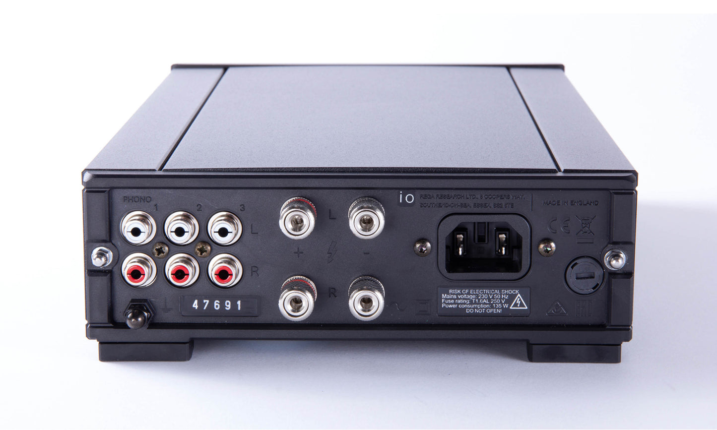 Rega io Stereo Amplifier - Rear view