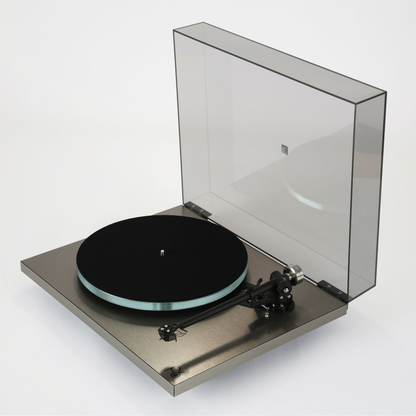 Rega Planar 6 RS Turntable with smoked dustcover open