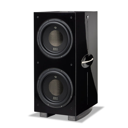 Angle view of REL 212 Black Label Subwoofer