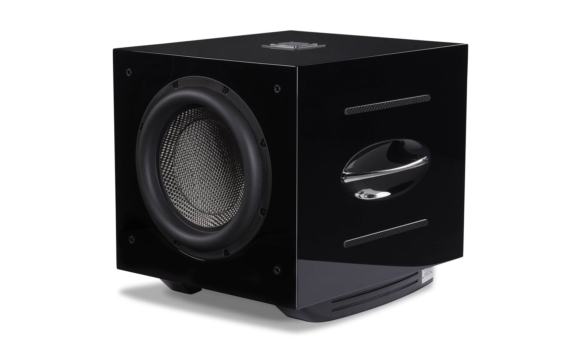 REL Carbon Special Subwoofer - Front angle shown with grille off
