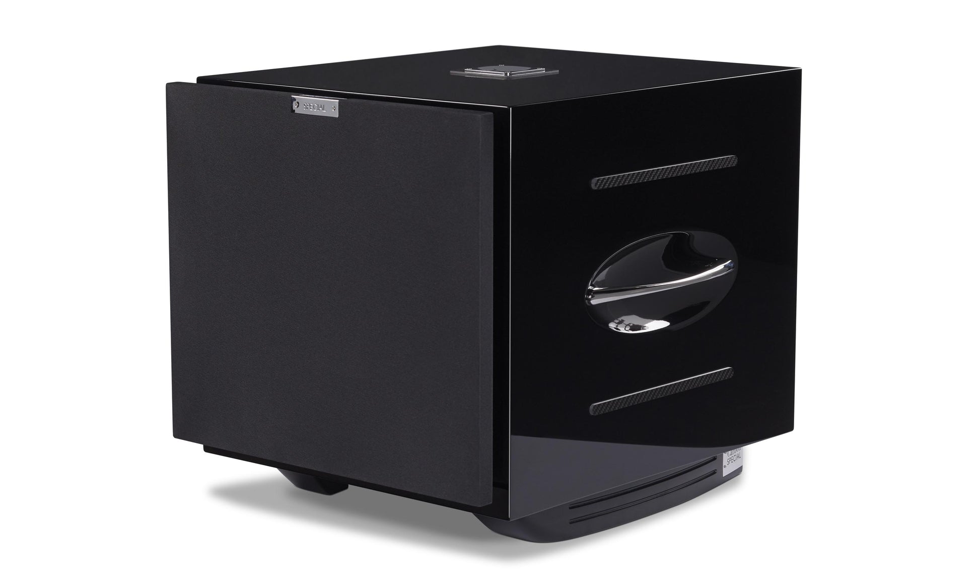 REL Carbon Special Subwoofer - Front angle shown with grille