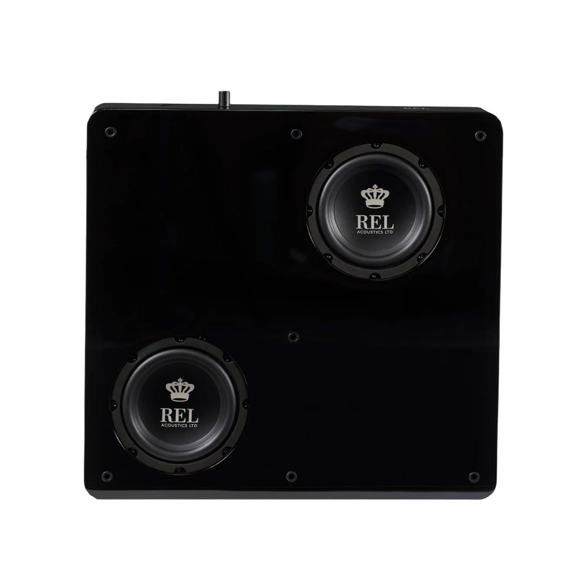 Black REL Planar PL-1 Powered Subwoofer showing drivers