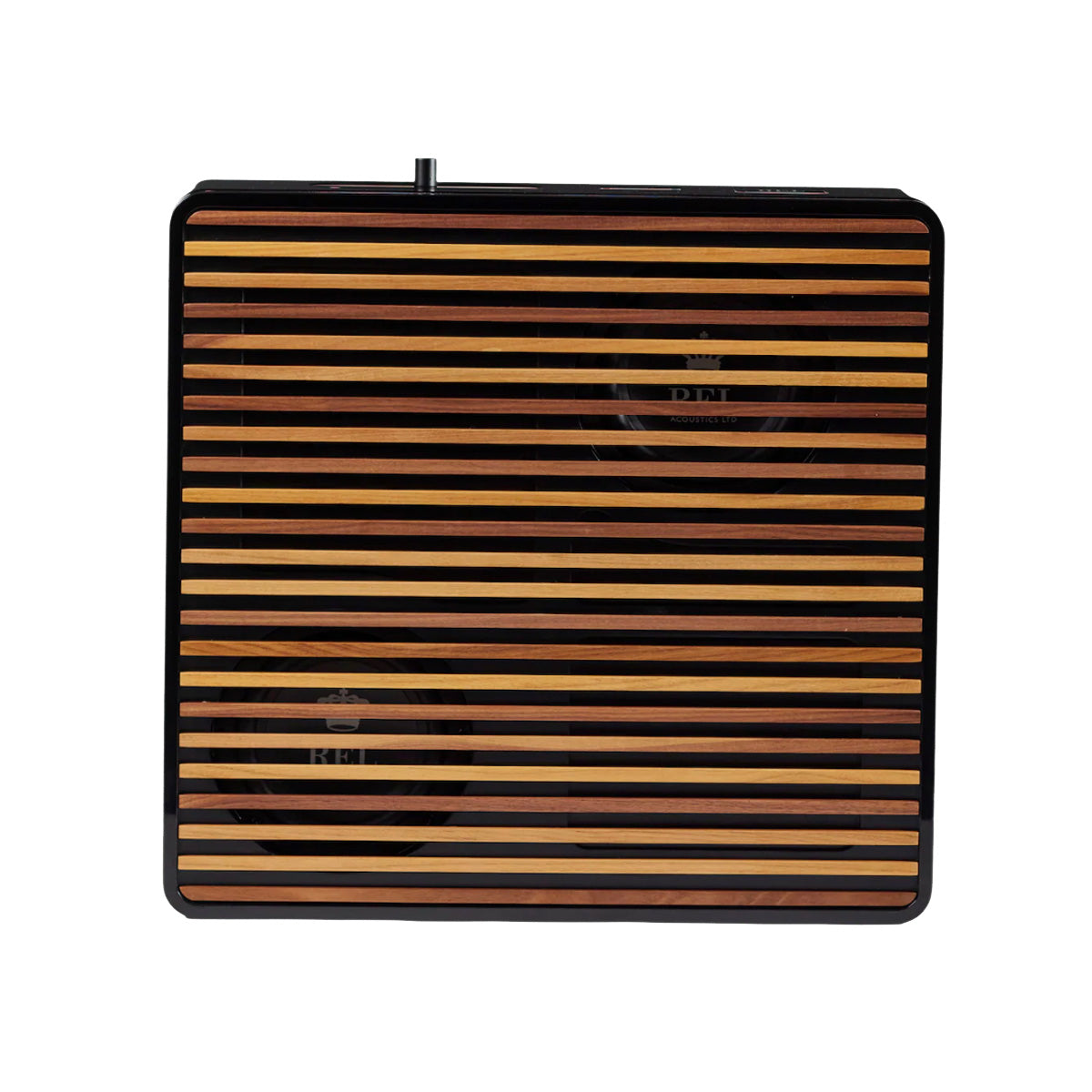 Black REL Planar PL-1 Powered Subwoofer with timber grille