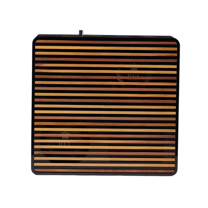 Black REL Planar PL-1 Powered Subwoofer with timber grille