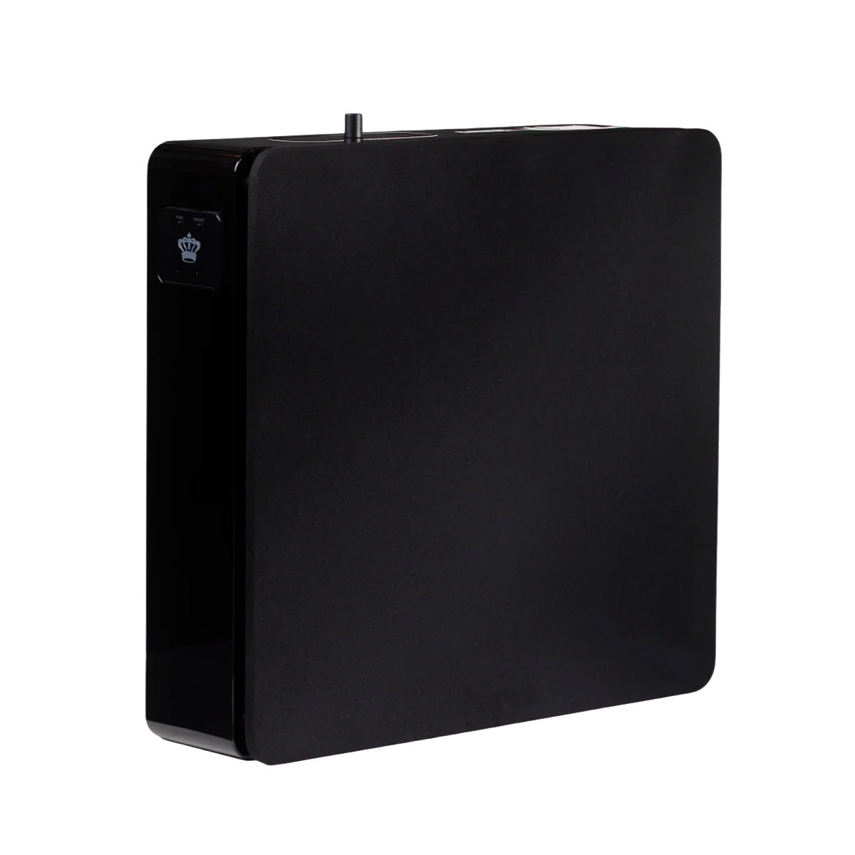 Front angle of black REL Planar PL-1 Powered Subwoofer