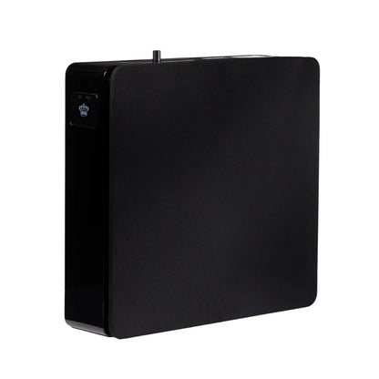 Front angle of black REL Planar PL-1 Powered Subwoofer