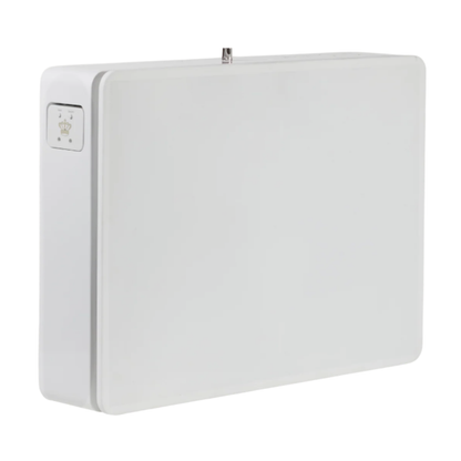Front angle of white REL Planar PL-2 Powered Subwoofer