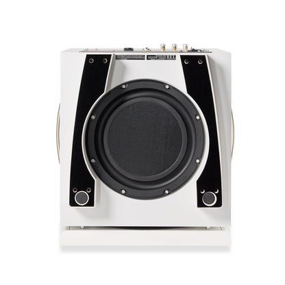 Bottom of white REL S/550 Subwoofer