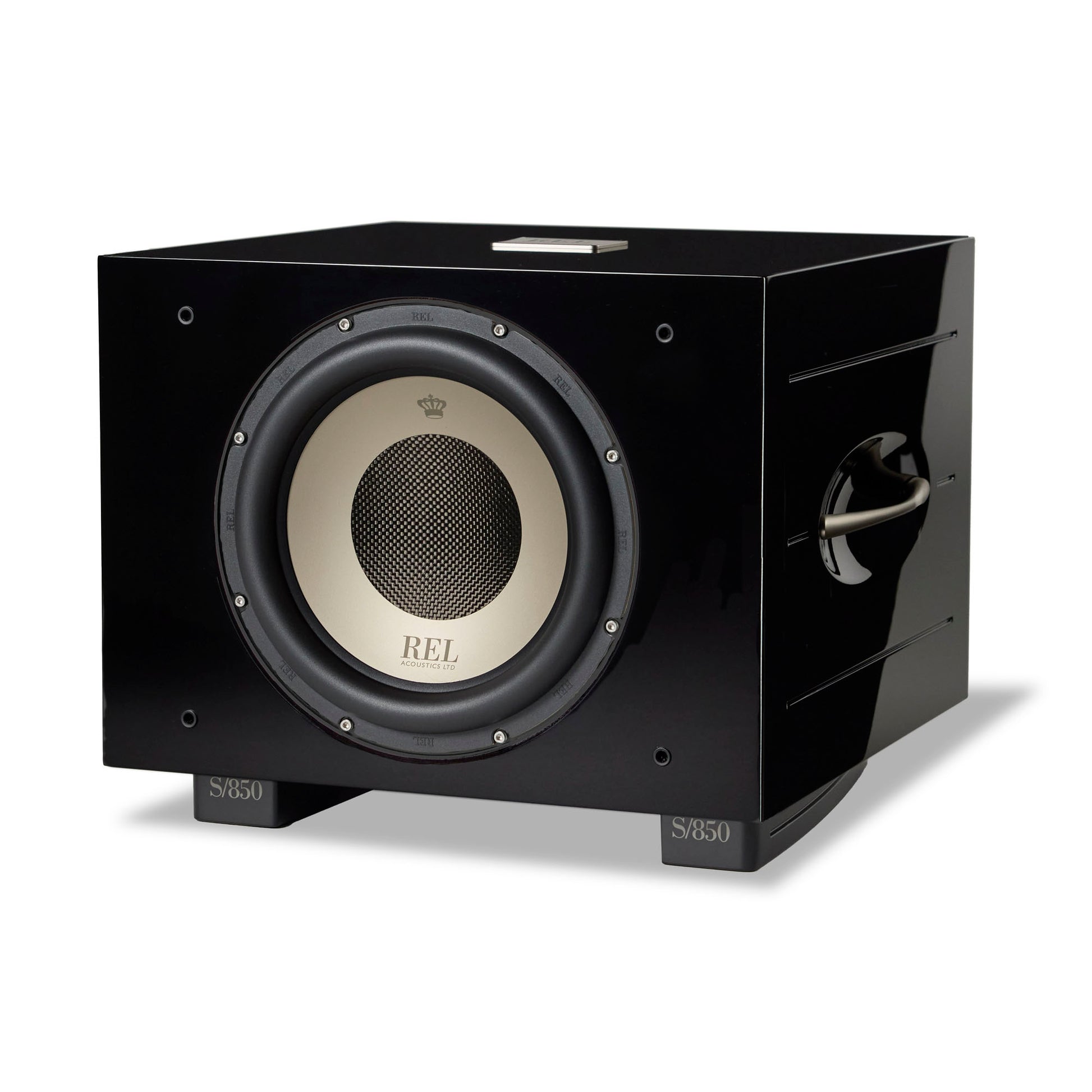 Angle of black REL S/850 Subwoofer