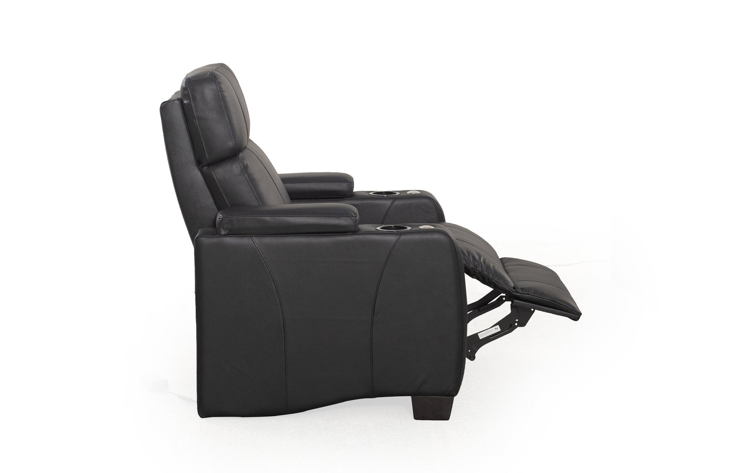 RowOne Kingsley C101K Single Cinema Chair - Side view with footrest up