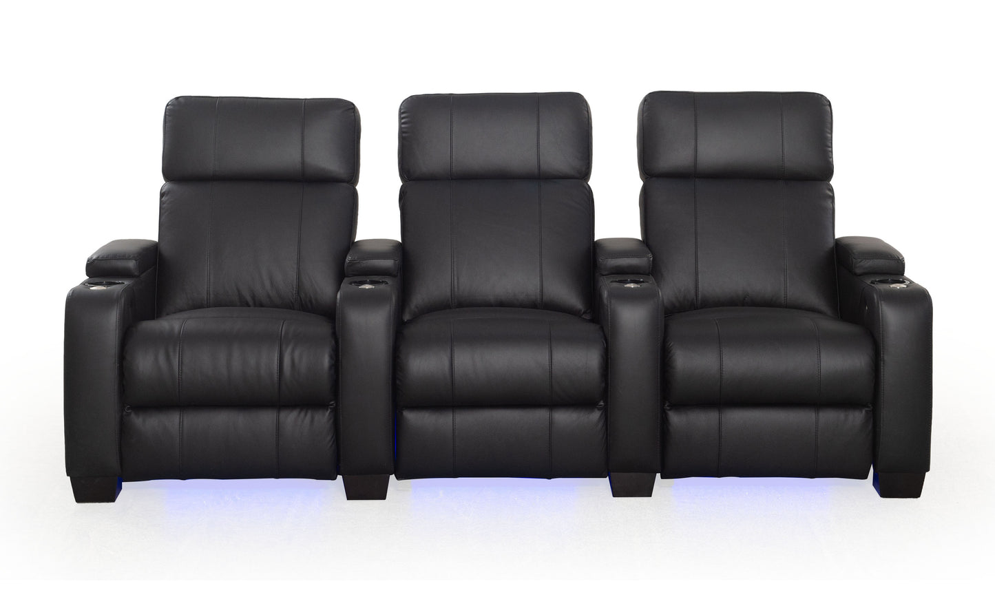 RowOne Kingsley C203K 3 Seater Cinema Chairs - Lights on