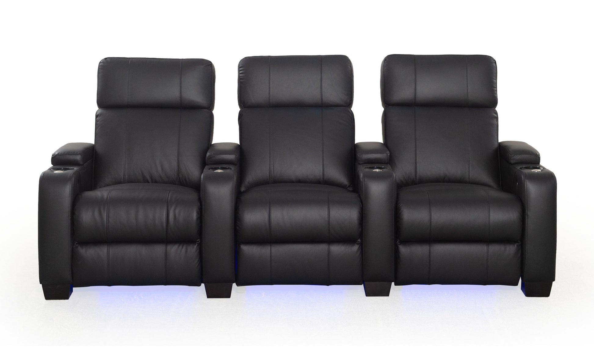 RowOne Kingsley C203K 3 Seater Cinema Chairs - Lights on
