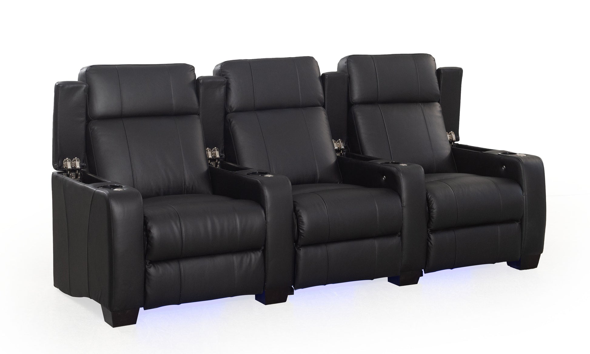 RowOne Kingsley C203K 3 Seater Cinema Chairs - Armrests up