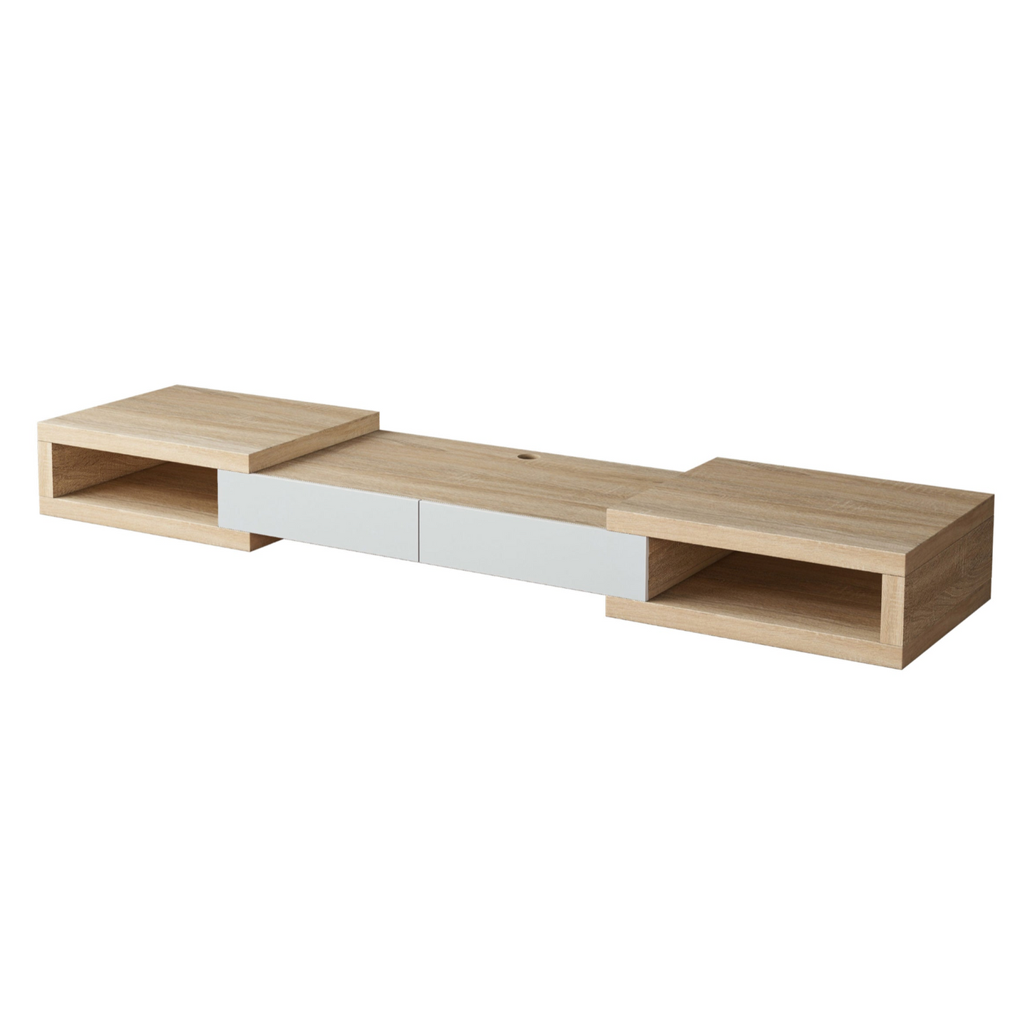 Tauris Split 2500 Television Cabinet Light Oak - Angle